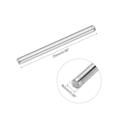 MECCANIXITY 40pcs 2mmx25mm Toys Shaft Round Rod Axles Drive Shaft for DIY RC Car Truck Boat Helicopter Model Part, Silver - size: 2mmx25mm