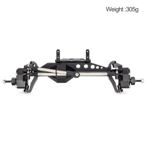 1/10 RC Portal Axles Set with BTA SOA Servo Mount CNC Aluminum One Piece Construction Offset Front Rear Completes Axle Set for Axial Capra 1.9 UTB LCG Cheater Rig 4WS DIY Upgrades (Black) - color: Black