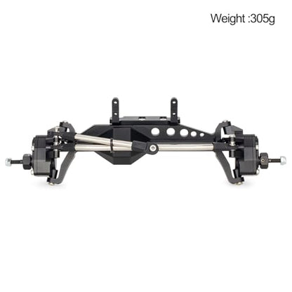 1/10 RC Portal Axles Set with BTA SOA Servo Mount CNC Aluminum One Piece Construction Offset Front Rear Completes Axle Set for Axial Capra 1.9 UTB LCG Cheater Rig 4WS DIY Upgrades (Black) - color: Black