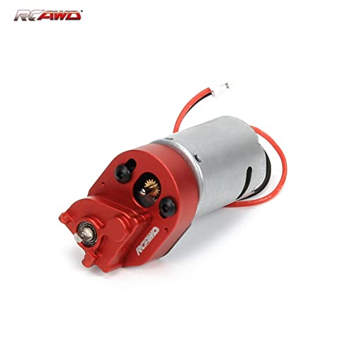 RCAWD SCX24 370 34T Electric Motor Carbon Brushed Motor & Center Gear Housing, Transmission with Steel Gears Upgrades Parts for Axial 1/24#AXI90081#AXI00001#AXI00002#AXI00005#AXI00006 Red - color: Red