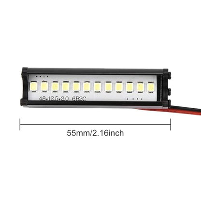 RC Crawler LED Light Bar, 55mm LEDs Lamp Upgrade Parts for 1/10 Remote Control Car Part