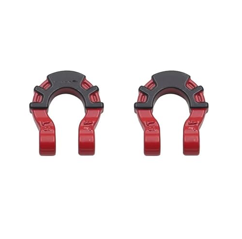 Compatible with Traxxas for Axial Scx10 for Yikong Metal Front Rear Bumper Trailer Hooks Hitch Rescue Tow Shackles 1/10 Rc Crawler Car RC Car Accessories(Red) - color: Red