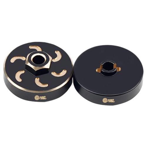 24g RC Brass Wheel Weights Spacers Extended Wheel Hex Hubs Offset for Axial SCX24 1/24 RC Crawler Car Upgrades Accessories (2PCS) - style: 2PCS