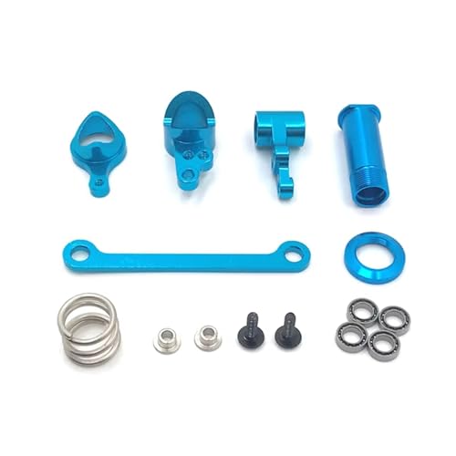 RC Car Accessories Compatible with WLtoys 144010 144001 144002 124016 124017 124018 124019 RC Car Parts Metal Upgrade 4 * 7 * 2 Bearing Steering Assembly(Blue) - color: Blue