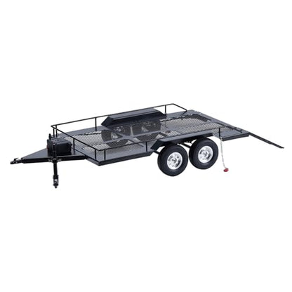 DJX RC Trailer,1/10 Scale Trailer with Light Strip Suitable for Axial D90 D110 SCX10 TRX4 Redcat GEN7 GEN8 CC01 CC02 Etc 1/10 RC Crawler Car - style: 1/10 RC Trailer