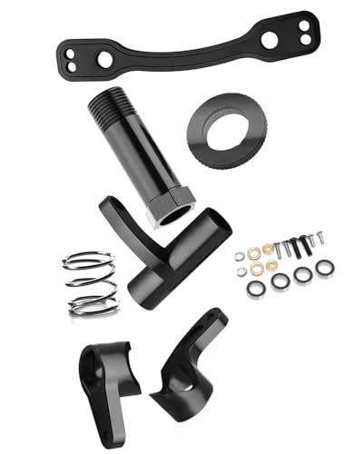 Steering Bell Crank Set Upgrade Parts for 1/8 Typhon 6S BLX Kraton Mojave Outcast Felony Infraction Notorious 6S BLX,Aluminium Steering Rack Bell Servo Saver Hub Spring Hop-up (Black) - color: (Black) Steering Set