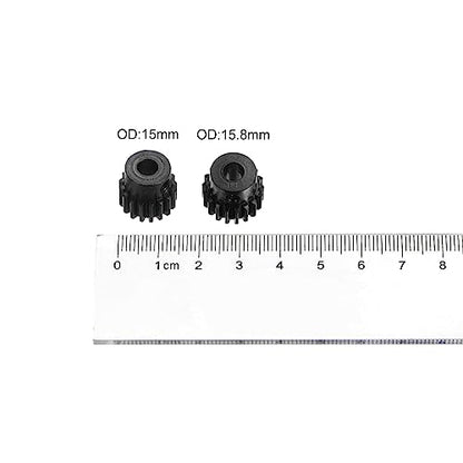 HARFINGTON 32P Hardened Pinion Motor Gear Set 2pcs 17T 18T Fit 5mm RC Motor Shaft 0.8 Metric Pitch 32 Pitch Gears for RC Car, with Hex Key - style: 17T 18T