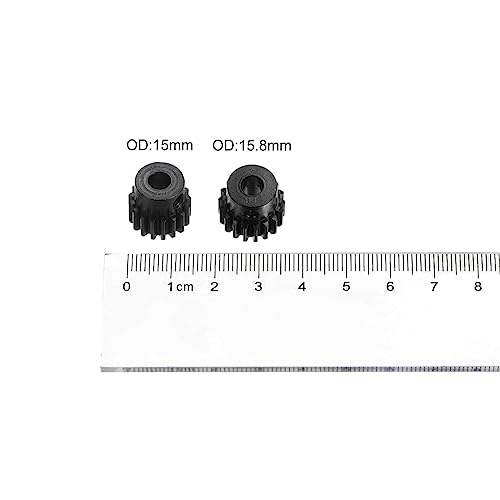 HARFINGTON 32P Hardened Pinion Motor Gear Set 2pcs 17T 18T Fit 5mm RC Motor Shaft 0.8 Metric Pitch 32 Pitch Gears for RC Car, with Hex Key - style: 17T 18T