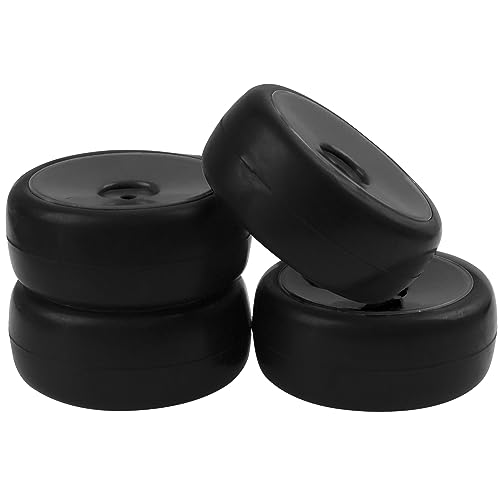 Plastic Wheel Rims 12mm Hex Hub & Rubber Tires w/Foam Compatible with HSP Tamiya HPI Kyosho 1/10 On-Road Touring Car WLtoys 1/14 144001 RC 1/18 A959B Buggy (Black) - color: Black