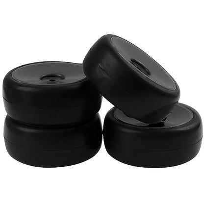Plastic Wheel Rims 12mm Hex Hub & Rubber Tires w/Foam Compatible with HSP Tamiya HPI Kyosho 1/10 On-Road Touring Car WLtoys 1/14 144001 RC 1/18 A959B Buggy (Black) - color: Black