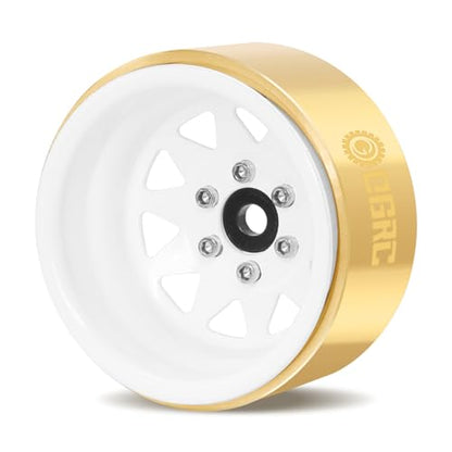 OGRC 1.9 Brass Inner Beadlock Clamp Ring 1/10 Wheel Weights for SCX10 TRX4 | 105g/PC, 420g Total Weights, Fits 1.9 Wheel Rim, for Axial Redcat RC4WD Wltoys RC Crawler - color: Gold