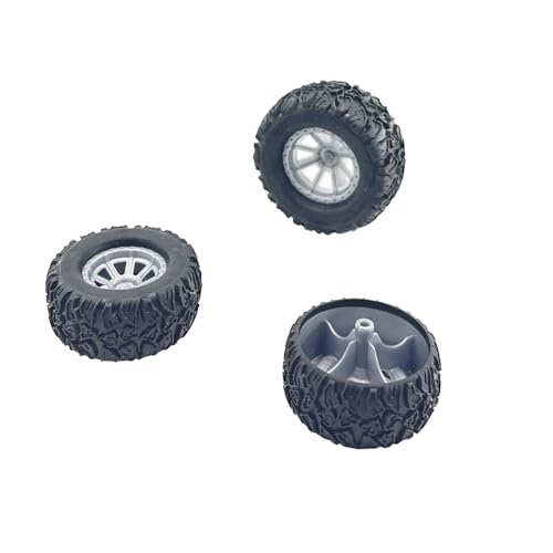 4PCS Toy Car Wheel 55mm Model Car Rubber Tire Wheel with Metal Shaft Axles for RC Car Truck DIY Model Toy Building Project (2.5x55mm) - style: 2.5x55mm