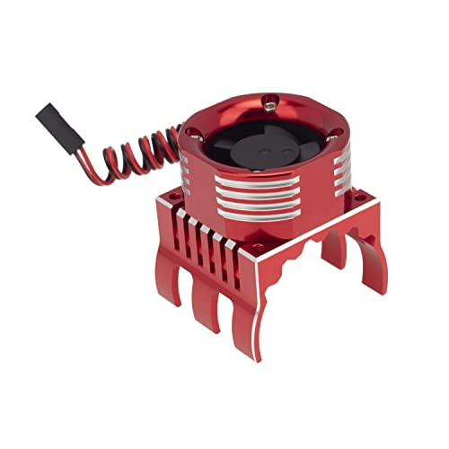 DKKY 42mm RC Cooling Fan Motor Heatsink 21000 RPM for Axial SCX10 Traxxas TRX4 Slash/Rustler/Stampede/Bandit Arrma Kraton Mojave Senton 1/8 1/10 RC Crawler Car 4274 4268 Motor, Red - color: Red