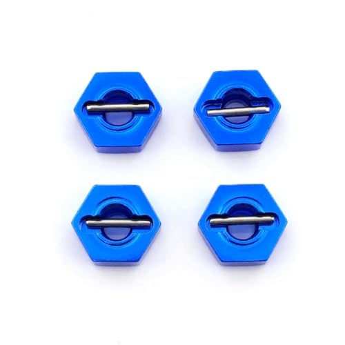 8pcs/Set Aluminum 12mm Wheel Hex Hubs Drive Adapter 5mm Thickness with 2x10mm pins for Redcat Axial HSP WLtoys Himoto Truck Model Car Upgrade Parts(Navy Blue) - color: Navy Blue