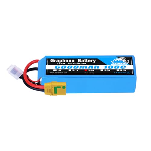 YOWOO 4S Lipo Battery 6000mAh 14.8V 100C XT90-S | metal plates for durability. Fits 1/8 RC cars: Slash, X-Maxx, Arrma Kraton/Typhon/Talion/Outcast/Infraction 8S & RC boats.