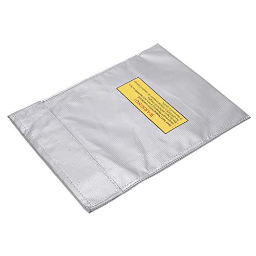Lipo Battery Explosion Proof Bag, Fireproof and Safe Charging Lithium Battery Storage Bag with Flame Retardant Fiber for Drone Pilots, RC Enthusiasts, and Home Battery Safety - size: Silver