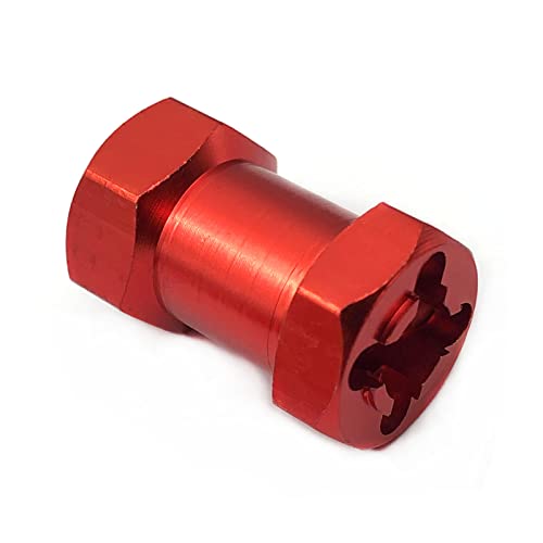 FainWan 4-Pack 12mm Wheel Hex Hub 20mm Extension Adaptor Longer Combiner Coupler for 1/10 RC Crawler Scx10 D90(Red)