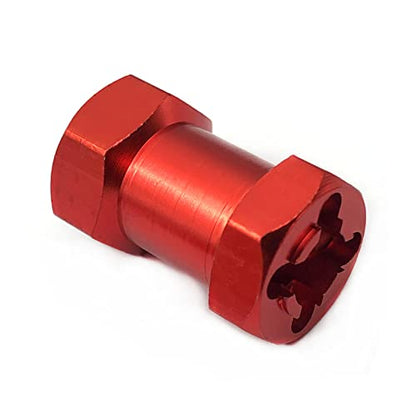 FainWan 4-Pack 12mm Wheel Hex Hub 20mm Extension Adaptor Longer Combiner Coupler for 1/10 RC Crawler Scx10 D90(Red)