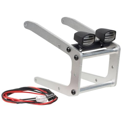 RC Car Aluminum Front Bumper w/Lighting for Tamiya Bullhead ClodBuster 4x4x4 Monster Truck Car Upgrade Parts (Silver) - color: Silver