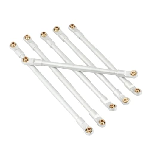 RC Tie Link Rods Compatible with AXIAL for RBX10 for Ryft 1/10 RC Crawler Upgrade Parts Accessories 6 Pcs Metal Link Rod Linkage Pull Rod Set(White) - color: White