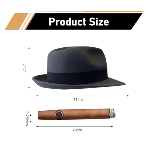 WZP Hat and Cigar Window Decal, Funny Driving Fake with Hat and Cigar Car Stickers, Waterproof Vinyl Creative Decal, Universal Car Decor Sticker for Trucks, Van, Suvs