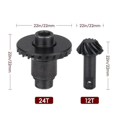 24T/12T Steel Helical Gear Set Front Rear Axles for 1/18 Traxxas TRX4M Crawler RC Car Upgrades