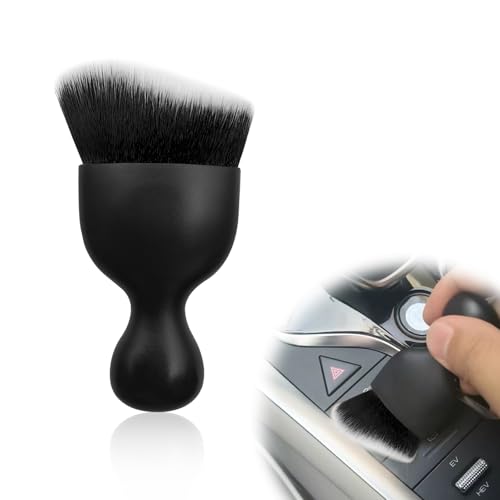 1Pcs Auto Soft Hair Brush Advanced Car Interior Detailing Brush for Dashboard Air Vent Gaps Dust Removal and Cleaning of Leather Surfaces Widely Used, Black - color: Black
