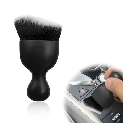 1Pcs Auto Soft Hair Brush Advanced Car Interior Detailing Brush for Dashboard Air Vent Gaps Dust Removal and Cleaning of Leather Surfaces Widely Used, Black - color: Black
