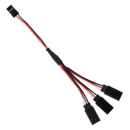 6Pcs 3 Pin JST Plug Splitters Servo Cord Wire, 15cm Male to 3 Female Y Harness Connector Servo Extension Cable Fit for Futaba JR RC Car or Airplanes (Male to 3 Female) - size: Male to 3 Female