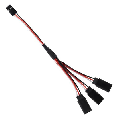 6Pcs 3 Pin JST Plug Splitters Servo Cord Wire, 15cm Male to 3 Female Y Harness Connector Servo Extension Cable Fit for Futaba JR RC Car or Airplanes (Male to 3 Female) - size: Male to 3 Female
