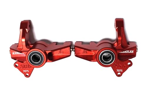 CNC Alu7075 Front Spindle Knuckle for LOSI Super Rock Rey 1/6 8S (red) - color: Red