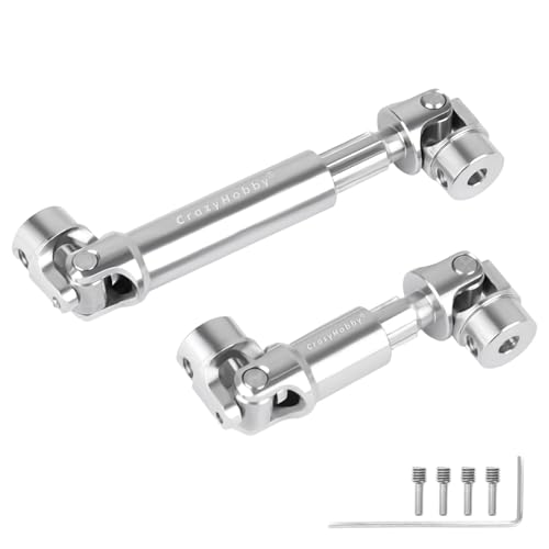 2PCS RC Drive Shafts Front Rear Centre Shaft Heavy Duty Steel for TRX4M 1/18 RC Crawler Upgrades (Silver) - color: Silver