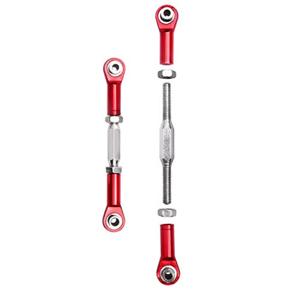 Hobbypark Steel Turnbuckles and Aluminum Camber Links Rod Ends Toe Links Set Linkage for Arrma 1/8 Typhon Mega 4x4 Option Parts (6PCS) (Red) - color: Red