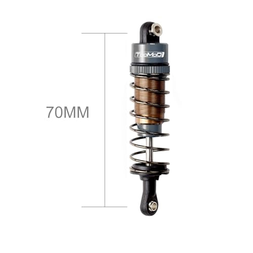 1/10 70mm RC Oil filled Shock Absorbers kit for Tamiya CC01 WR-02 Axial SCX10 D90 HPI HSP 1/10 Crawler Car Buggy Car Upgrades Replace Parts (Grey） - color: Gray