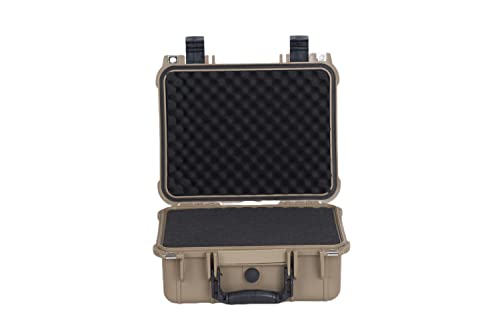 MEIJIA All Weather IP67 Waterproof Hard Camera Case,Hard Protective Case,Hard Case with Customizable Foam,Fit Use of Drones,Camera,Equipments,Pistols(Desert Tan,13.35 x11.63x5.98inches) - color: Desert Tan, size: 13.35 x11.63x5.98inches