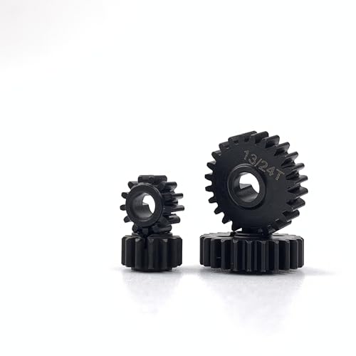 RC Steel 13/24T,14/23T,15/22T Overdrive & Underdrive Portal Gears Set for Redcat Ascent-18 1/18 Rock Crawler Car Upgrade Parts (13+24T) - size: 13+24T