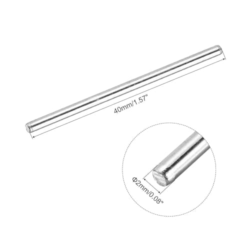 MECCANIXITY 10pcs 2mmx40mm Toys Shaft Round Rod Axles Drive Shaft for DIY RC Car Truck Boat Helicopter Model Part, Silver - size: 2mmx40mm