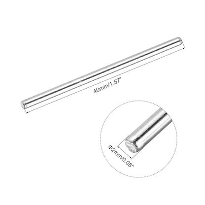 MECCANIXITY 10pcs 2mmx40mm Toys Shaft Round Rod Axles Drive Shaft for DIY RC Car Truck Boat Helicopter Model Part, Silver - size: 2mmx40mm
