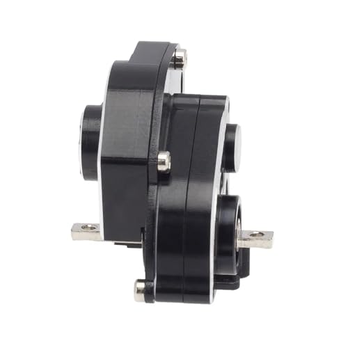 MEUS Racing RC Crawler Aluminum Transmission Gearbox, Assembled Transmission Case Complete Gearbox Upgrade Parts for 1/24 Axial SCX24 Deadbolt 90081 C10 Wrangler (HELIDIRECT) (Black) - color: Black