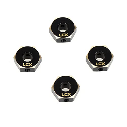 LCX Racing 1/10th RC Crawler Car 12mm Brass Wheel Hex Hubs Drive Adapter for Axial SCX10 III UTB10 Capra 1.9 Unlimited Trail Buggy, Upgrades Parts Accessories