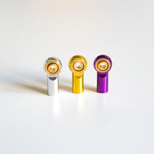[20Pcs] M3 RC Ball Joint Rod End Links, CNC Aluminum Alloy M3 Rod Ends with Gold-Plated Copper Ball, Precision Linkage Ends for 1/10 RC Crawler Axial SCX10, Traxxas, Tamiya, Redcat -Silvery - color: Silvery