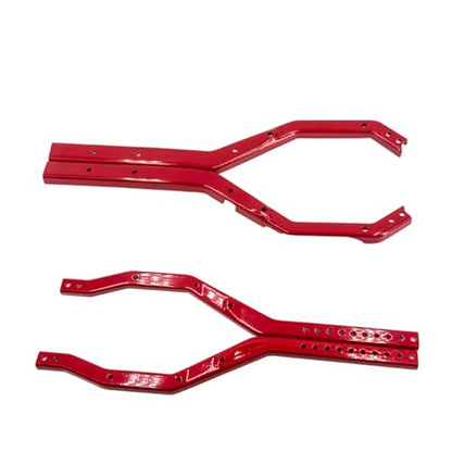 RC Car Parts for Axial for Scx10 Iii 1/10 Rc Crawler Car Heavy Duty Wheelbase Adjustable Metal for Chassis Frame Rail Set Upgrade Parts Accessories(Red) - size: Red
