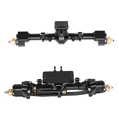 RiToEasysports RC Car Portal Axles, CNC Aluminum Alloy Gear Set, Metal Front Rear Axle Assembly for Axial 1/24 SCX24 Upgrade, Black - color: Black