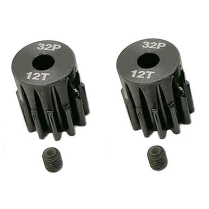 2pcs 3942X Hardened Steel 12-Tooth Pinion Gear (32 Pitch) for Traxxas Slash Rrustler Stampede Raptor 4x4 VXL TRX-4 TRX-6 12T Moter Pinion Upgrade Parts