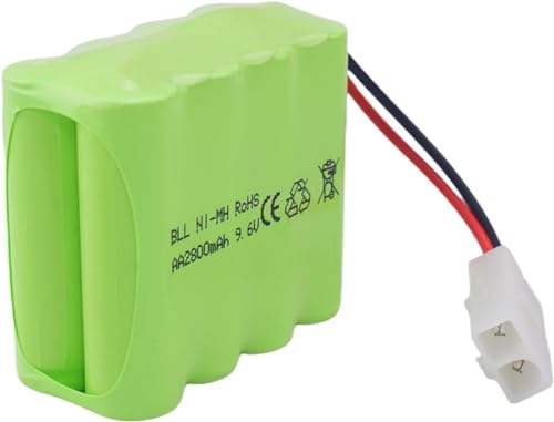 1PCS AA 9.6V 2800mAh Ni-MH High Capacity Battery with Tamiya Plug and USB Charging Cable for Toy Tank Engineering, Flat Semi-Trailer Truck, RC Car Spare Battery Pack