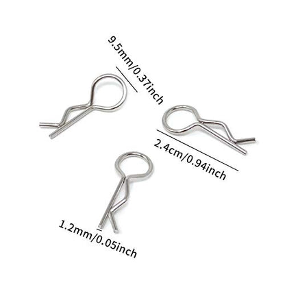 Honbay 100PCS 1/10 Metal Car Truck Buggy Shell Body Clips Pins for for RC Vehicles - size: 1/10