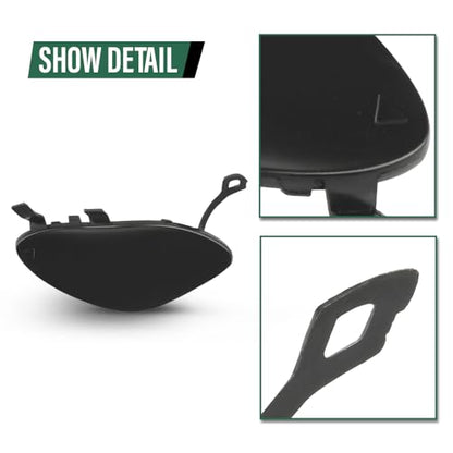 LQI Front Right Car Bumper Tow Hook Cover Towing Eye Cap | Compatible with Benz E 300 4Matic, Base 2017-2019,Fit Benz E 450 4Matic, Base 2019-2020 A2138850222 Black - size: Front | Fit Benz W213 E-Class 2017-2020