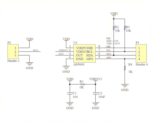 WWZMDiB 4Pcs AS5600 Magnetic Encoder 3.3V 12bit high Precision Magnetic Induction Angle Measurement Sensor Module，Mainly Used to Obtain Information Such as Progressive Motor Speed