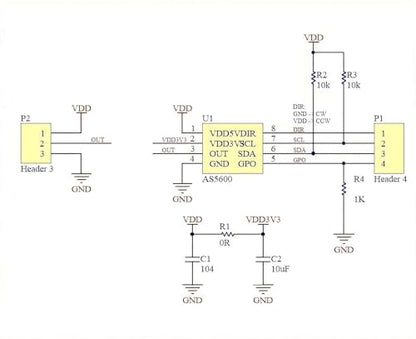 WWZMDiB 4Pcs AS5600 Magnetic Encoder 3.3V 12bit high Precision Magnetic Induction Angle Measurement Sensor Module，Mainly Used to Obtain Information Such as Progressive Motor Speed