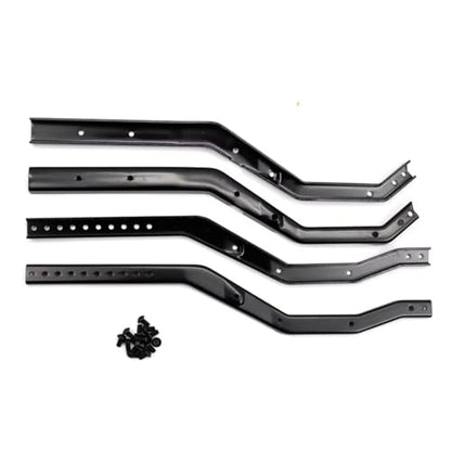 Compatible with Axial for SCX10 for Wrangler 1/10 RC Crawler Upgrade Parts Wheelbase Adjustable Metal for Chassis Frame Rail Set RC Car Accessories(Black) - size: Black